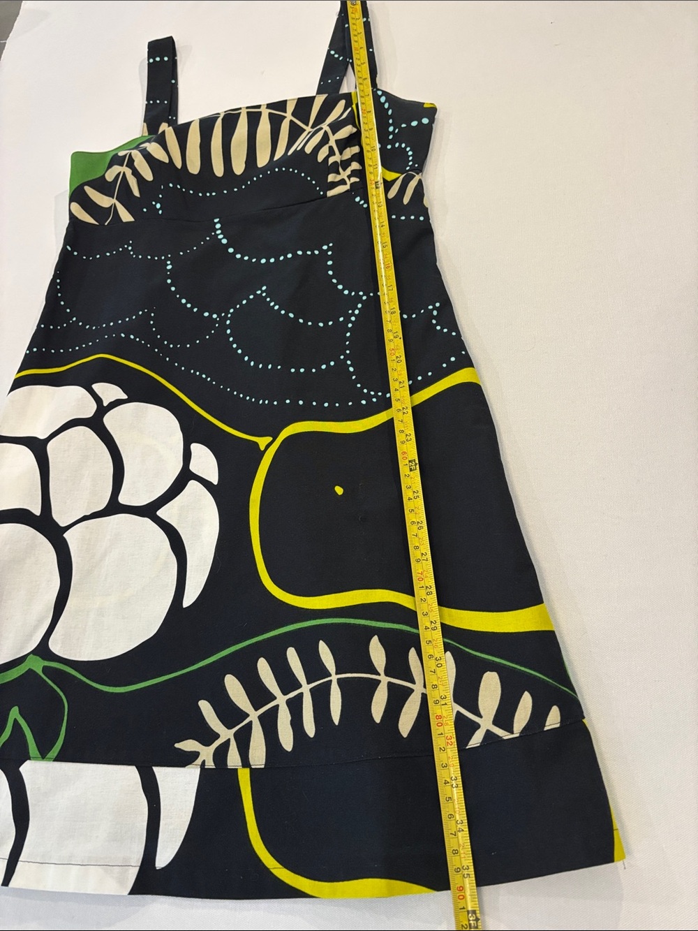 Marimekko Black Multi Color Abstract Pattern sleeveless SunDress. Size 6 - Picture 6 of 7